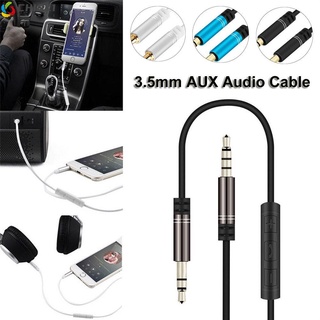chink - cable de audio estéreo de 3,5 mm para coche, macho a macho, control de volumen universal, auriculares auxiliares con micrófono, multicolor
