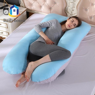 u shape desmontado maternidad almohada y funda de almohada de algodón puro embarazo cómodo durmiente mujeres embarazadas lado (5)