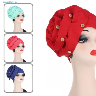 samantha1.mx cabello agradable a la piel envoltura elástica mujeres turbante gorra elástica accesorios para el cabello