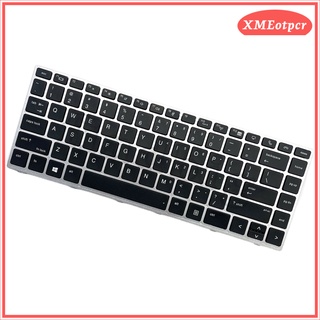 [xmeotpcr] teclado de diseño de estados unidos para elitebook 840 g5 846 g5 745 g5, negro con marco plateado