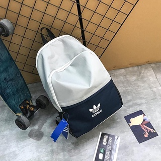 Adidas Mochila de viaje a juego de colores de moda simple, mochila para computadora, mochila escolar para estudiantes de secundaria, mochila deportiva de trébol de marca marea