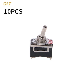 OLT 10pcs Heavy Duty 2 Pin ON/OFF Rocker Toggle Switches Metal SPST Connector Switch 250V 15A E-TEN1021
