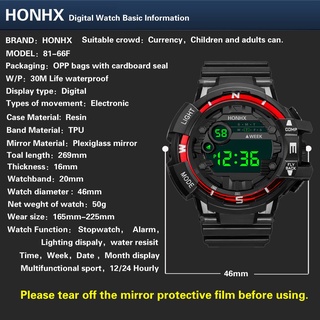 Reloj de pulsera deportivo de goma con pantalla LCD Digital impermeable a la moda para hombre sklybet.br (5)