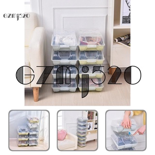 Gzmj520 cajas Organizadoras De zapatos apilables De Plástico transparentes a prueba De caídas Para ahorro De espacio Para Dorm