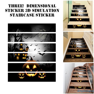 papel pintado de halloween 3d pvc impermeable escalera pegatina autoadhesiva escalera piso diy pared adhesivo extraíble decoración del hogar