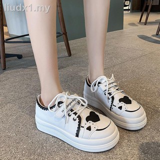 ♚✙nueva versión coreana de ulzzang zapatos blancos, mujer lindo zapatos de cabeza redonda, zapatos de fondo grueso, todo partido estudiante zapatos casuales (1)