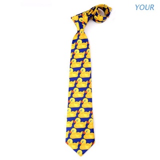 Sus hombres divertidos Pato amarillo estampado corbata De imitación De Seda Cosplay fiesta traje De negocios lazos De corbata muestra accesorios De boda