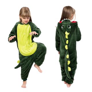 Adulto niño suave Flanne de manga larga pijamas de dibujos animados Animal dinosaurio ropa de dormir