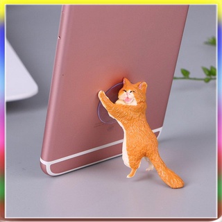 ## lindo gato soporte de resina teléfono móvil soporte de ventosa smartphone titular
