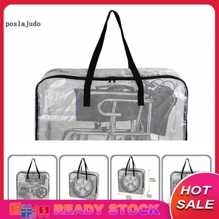 Pe bolsa de transporte de viaje para silla de ruedas, organizador de embalaje transparente, diseño de cremallera