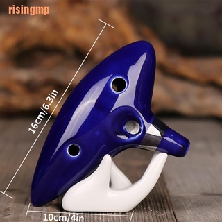 Risingmp (¥) 12 agujeros Alto C llave cerámica instrumento Musical flauta azul Ocarina leyenda de Zeld (2)