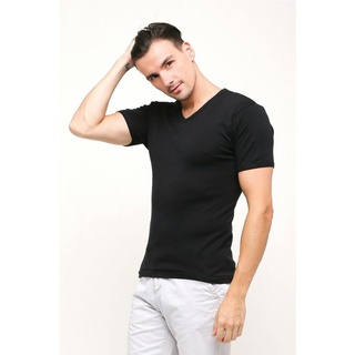 GT MAN Gt hombre camiseta cuello en V - TSGV cuello en V negro/blanco/gris oscuro - camiseta