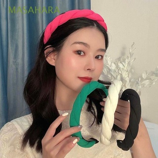 MASAHARA Elegante Pelo femenino BREW Cabestrillo Banda coreana Turbante Color sólido Antideslizante Dulce Tiara Chicas Crossover/Multicolor