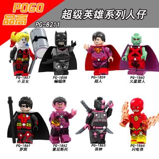 Batman Flash Man Minifigures Superman Deathstroke Harley Quinn Building Blocks DC Kids Lego Toys