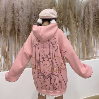 Las mujeres sudadera con capucha lindo de dibujos animados de manga larga Casual sudadera con capucha de gran tamaño sudadera Harajuku Tops de moda jersey 2021 (6)