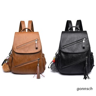 gonna Women Girl Leather Tassel Backpack Shoulder School Bookbag Travel Handbag Rucksack Bags