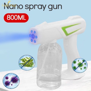 300ML portátil desinfectante pistola de pulverización de luz azul niebla máquina Nano Spray pistola desinfectante máquina con desinfectante cuento