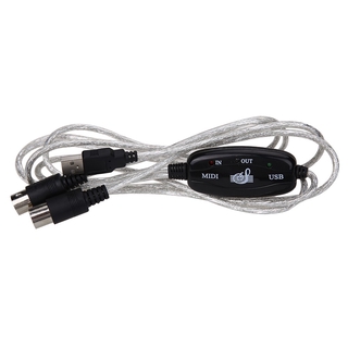 Accesorios musicales USB interfaz a MIDI convertidor de música teclado Piano Cable adaptador (3)