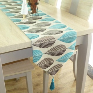 Helloyoung camino de mesa lino hoja de algodón Jacquard larga cubierta de mesa tela moderna estilo nórdico decoración del hogar