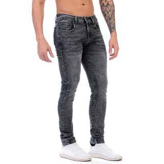 Pantalón Jeans De Mezclilla Stretch Opps Jeans Hombre Negro Acid