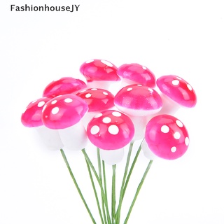 fashionhousejy 10 piezas mini hongo artificial jardín espuma en maceta resina musgo terrario adorno venta caliente (2)
