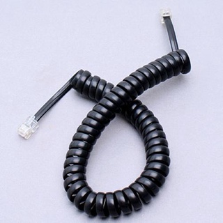 5.7ft Black Telephone Extension Coil Cable Cord Connecting Cable 2M