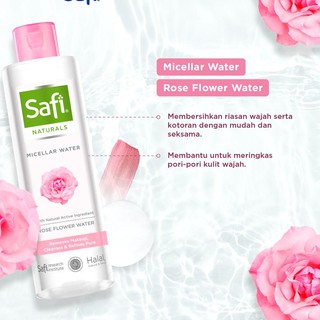 Safi Naturals agua micelar con rosa 200 ml - limpiador Facial