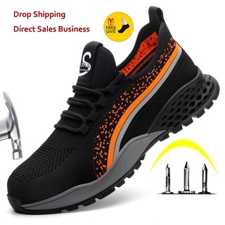 nuevo transpirable zapatos de seguridad de los hombres de las mujeres botas de trabajo de acero del dedo del pie zapatos de trabajo botas de seguridad a prueba de pinchazos zapatillas de deporte de trabajo de los hombres de trabajo (1)