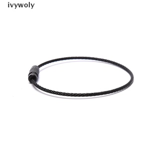Ivywoly 2pcs Luggage Tag Holder Circle Loop Keyring Screw Lock Cable Wire Keychain Rope MX