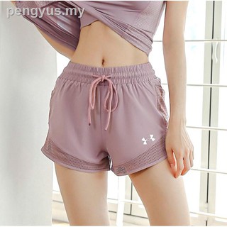 ⊕☂℗Ua Yoga pantalones cortos deportivos mujeres de secado rápido suelto malla delgada (3)
