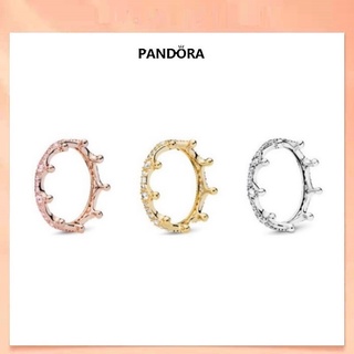 pandora plata 925 estilo clásico moda personalidad brillante corona anillos