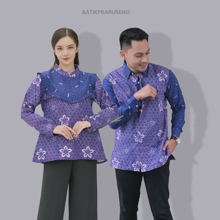 Daniyah KEMBANG púrpura Top BATIK SARIMBIT ropa pareja ropa uniforme moderno oficina grande JUMBO PREMIUM