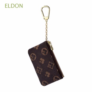 ELDON Flower Printing Wallet Leather Coin Bag Mini Purse Small Zipper Coin Purse Classical Short Wallet Card Wallet Coin Pocket Key Bag/Multicolor