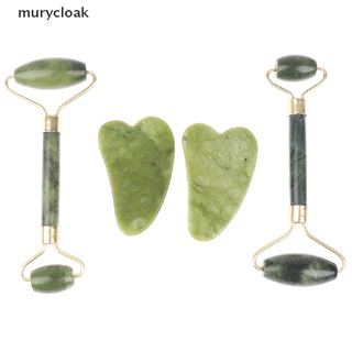 murycloak rodillo de masaje de jade natural + guasha board spa rascador piedra masajeador facial set mx