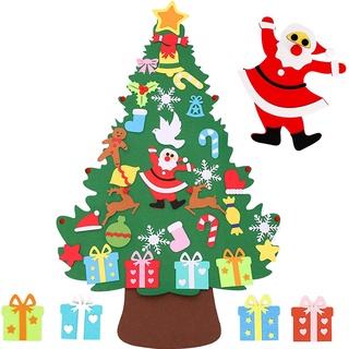 diy fieltro árbol de navidad niños craft set, pared colgante de fieltro desmontable