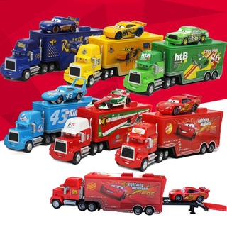 Disney Pixar película de carreras de coches Mc tío Mcqueen 1:55 Diecast Roadblock Cool Sister 95 coche de carga de aleación juguetes