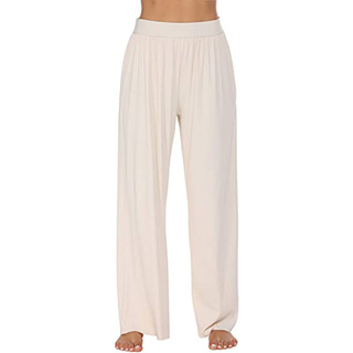 leiter_Womens Casual Solid Color Comfortable Pajamas Wide Leg Pants Long Yoga Pants (3)