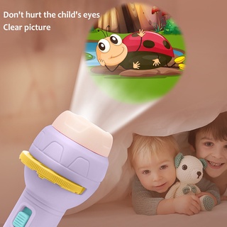 diapositiva proyector linterna de proyección de la luz de juguete diapositiva linterna de la lámpara de educación luminosa storybook antorcha juguetes para niños 2021