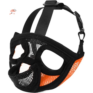 Short Snout Dog Muzzle - Adjustable Breathable Mesh Bulldog Muzzle/Dog Mask for Barking Biting Chewing Training(L)