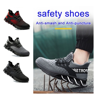 Mens Women Safety Boots Steel Toe Cap Work Ankle Trainers Hiking Shoes Non-slip Steel Toe Cap Safety Trainers Women Working Shoes Hiking Boots Gift for Father (1)