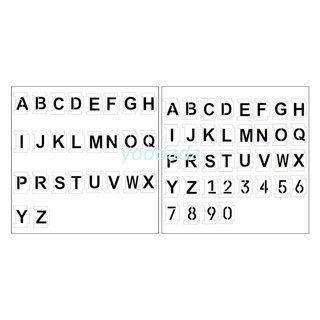 Yoo - plantillas de números del alfabeto (4 pulgadas, 26 unidades, números de letras, plantillas con signos para pintar en la pared, reutilizable, plantillas de letras)