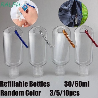 ralph botella de spray de alta calidad colores aleatorios contenedor cosmético recargable botella con gancho portátil viaje con llavero de plástico transparente botella de jabón de mano