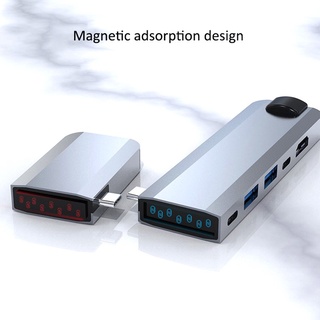 Nueve en dos USB C Dual HDMI compatible con adaptador tipo C imán concentrador de adsorción