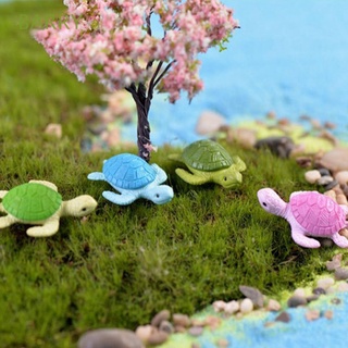 BARRY Casa de muñecas Micro paisaje Dibujos animados Decoración Bonsai Miniaturas Tortuga Casa 4 piezas Mini estatua Figurilla Resina Jardín de hadas/Multicolor