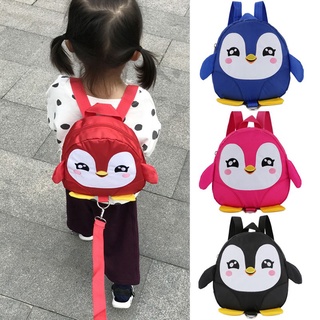Niños niños mochila Anti-perdida Mini precioso de dibujos animados pingüino arnés de seguridad cinturón de tracción cuerda