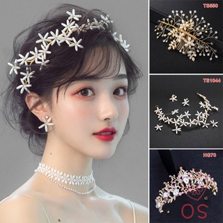 accesorios para el cabello de novia hechos a mano perlas perlas cristal corona diadema horquillas para boda fiesta vestidor