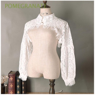 POMEGRANATE Ropa y accesorios Collar falso Vestido de suéter Mantón blanco Media camisa Desmontable Alta calidad Encaje de algodón Para mujeres Solapa Falso