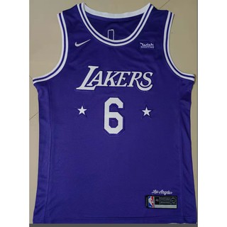 【10 styles】NBA jerseys Los Angeles Lakers 23# JAMES 2021 season NEW purple basketball jersey