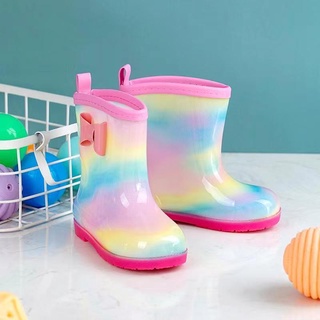 💕Nueva llegada💕 Plus de terciopelo antideslizante zapatos de agua de cuatro estaciones de dibujos animados lindo princesa botas de lluvia niño niños impermeables botas de lluvia