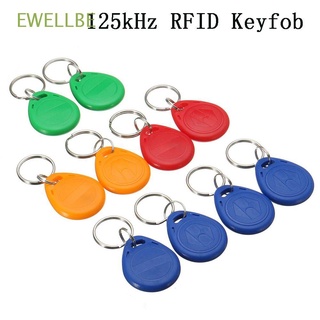 EWELLBE 10pcs Color Random 125khz TK4100 La luz Etiqueta de identificacion de tarjeta De alta calidad Sistema de control de acceso RFID llavero Profesional De plástico Durable Util Impermeable